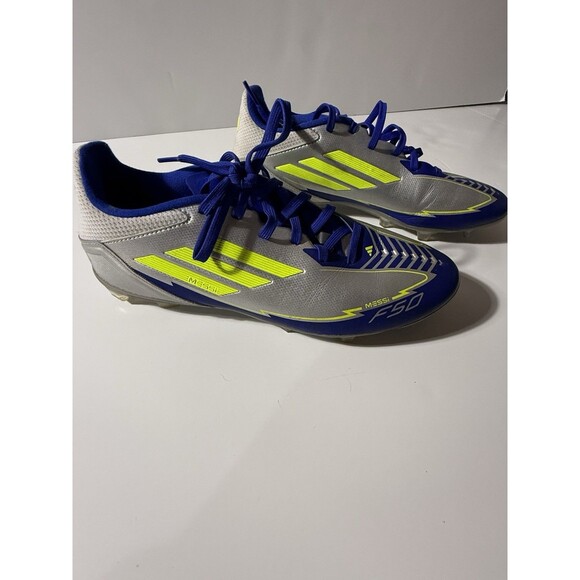 Adidas F50 League FG/MG Messi Soccer Cleats – Silver/Blue – Men’s 7 / Women 8.5